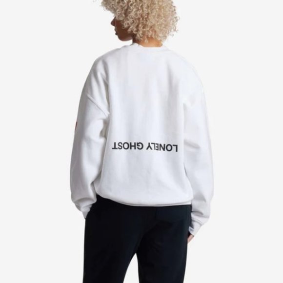 Lonely Ghost Heart On My Sleeve Crewneck Sweatshirt | White | XXXL - Picture 2 of 9